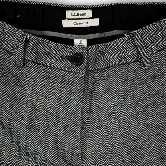 Sz8 L.L. Bean Herringbone Tween Pants Trousers - Picture 4 of 6